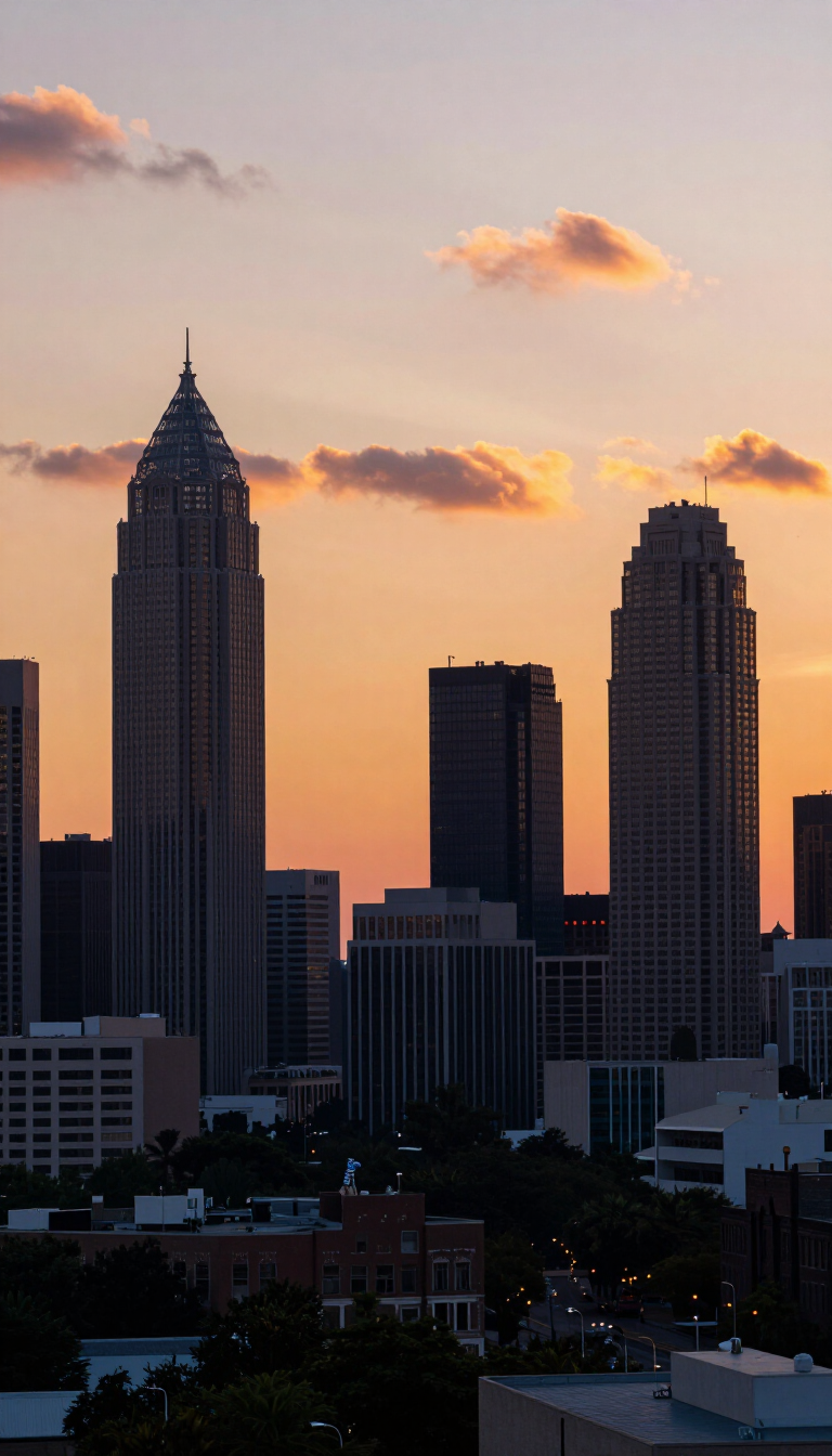 Atlanta skyline at golden hour