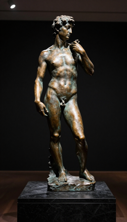 Bronze sculpture in gallery