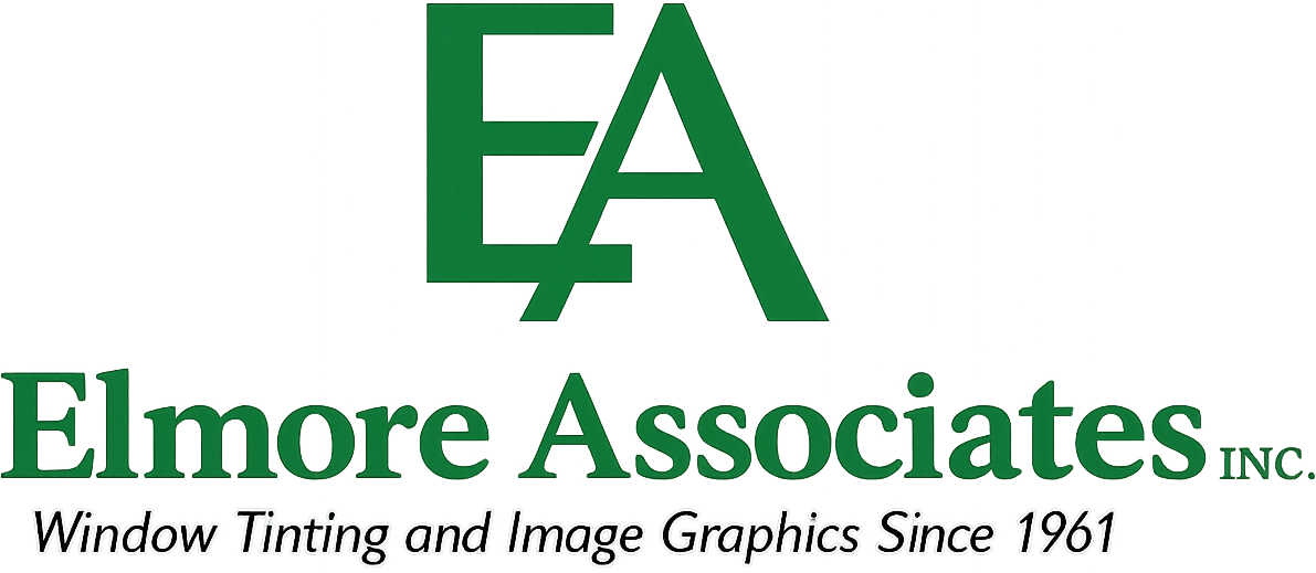 Elmore Associates logo in green with “Window Tinting and Image Graphics Since 1961” tagline
