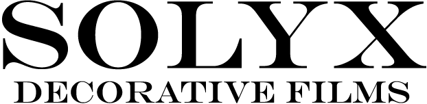 SOLYX Decorative Films logo in black serif text on a white background