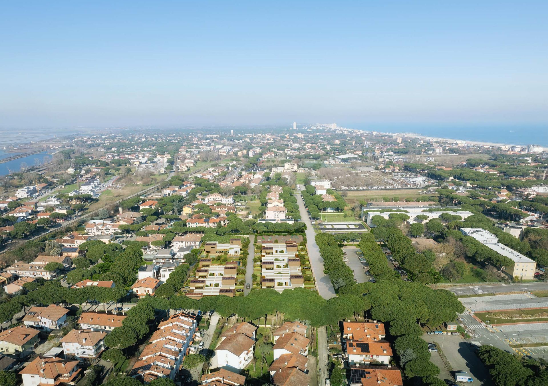 Vista aerea di una città