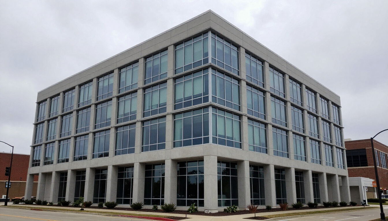 Modern mid-rise office building exterior