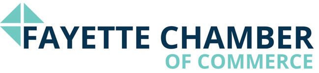 Fayette Chamber of Commerce logo with a teal geometric design above the text.