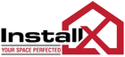 InstallX logo with red house outline and black text, tagline &ldquo;YOUR SPACE PERFECTED&rdquo; below.