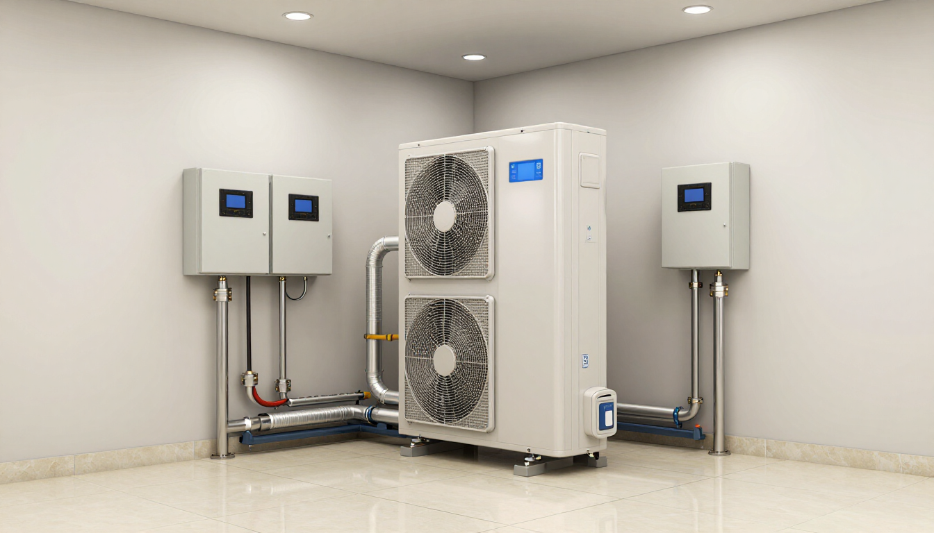 Indoor geothermal heat pump system