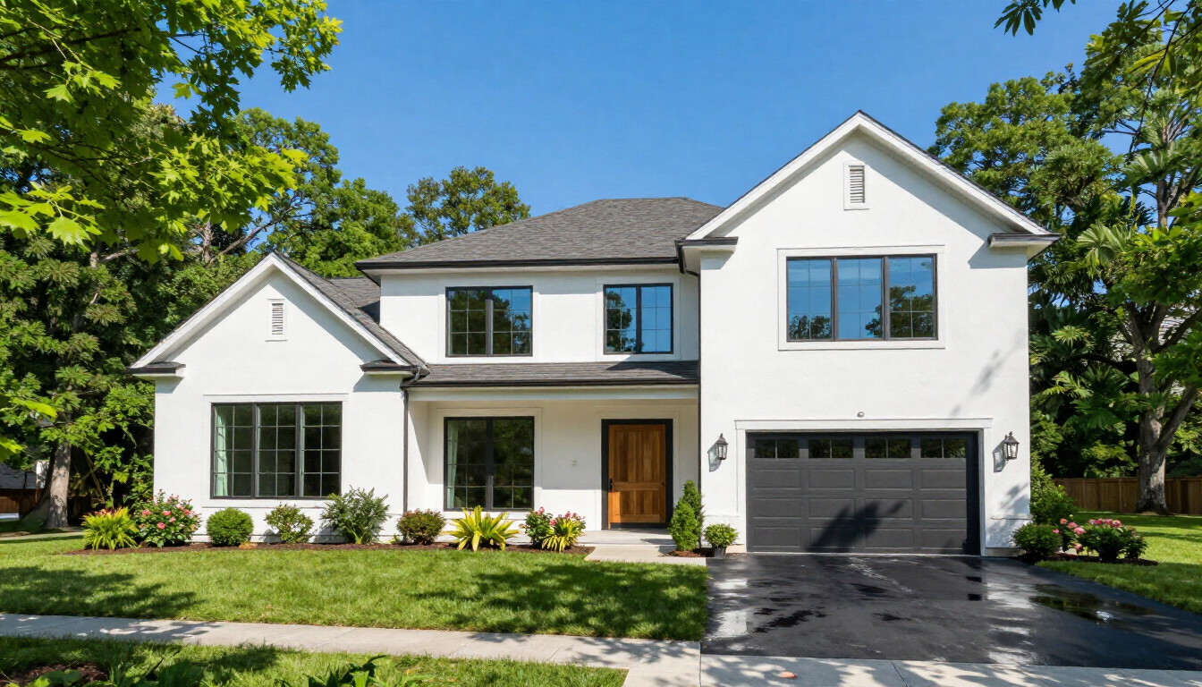 Home exterior in June