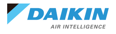 Daikin logo with blue text and black-and-blue geometric mark, plus the tagline “Air Intelligence”