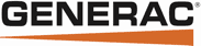 Generac logo in black with orange underline on a white background