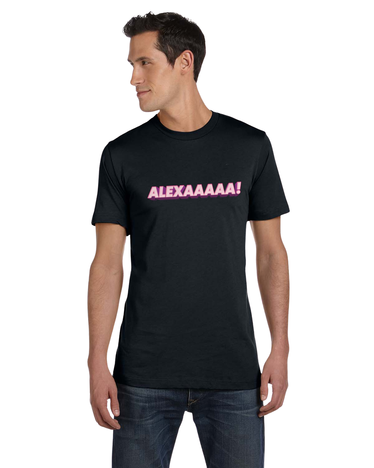 Alexaaaaa Phrase T-Shirt - Black