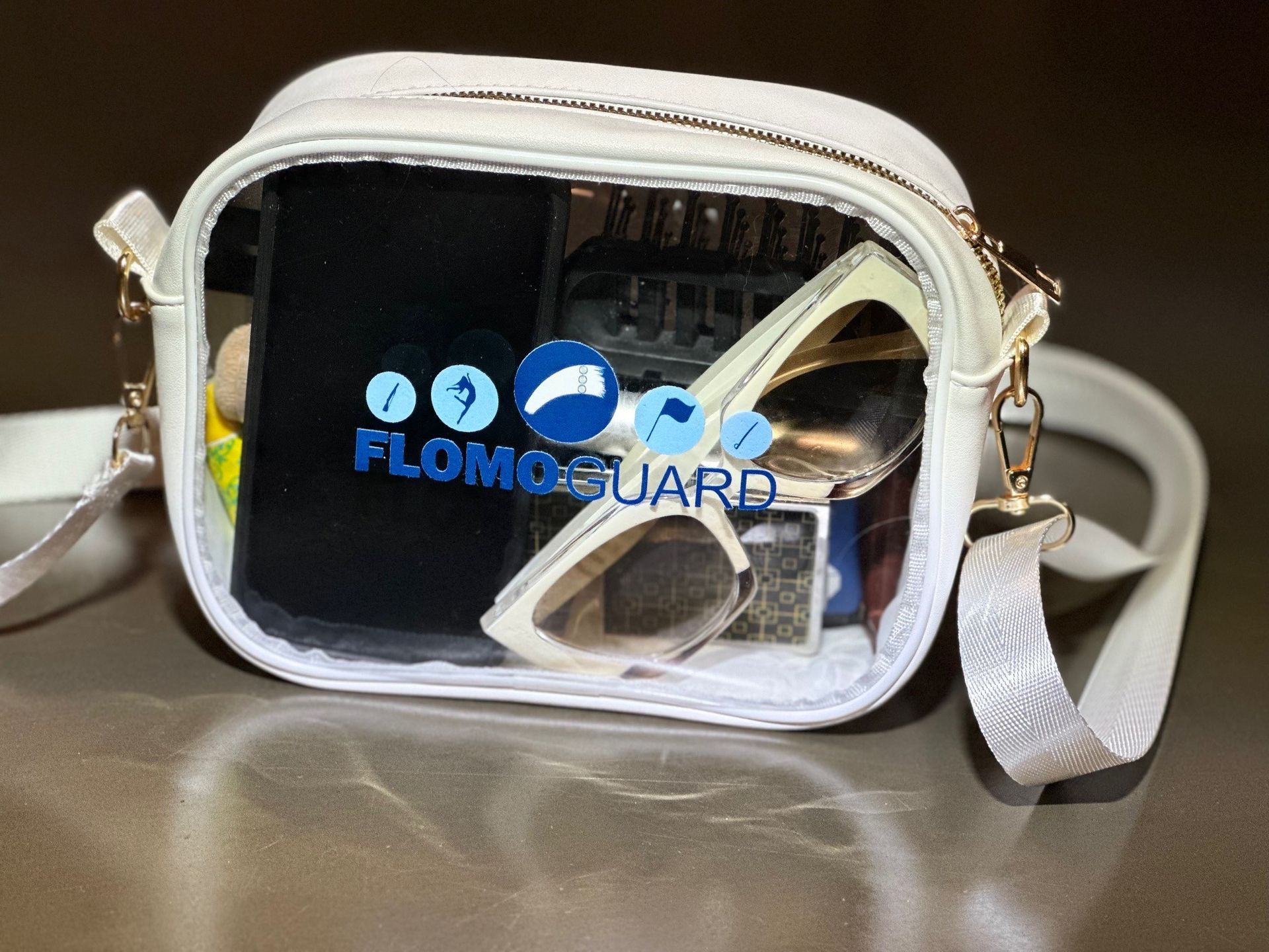 Flomo Guard Clear Crossbody Zippered Bag/Strap