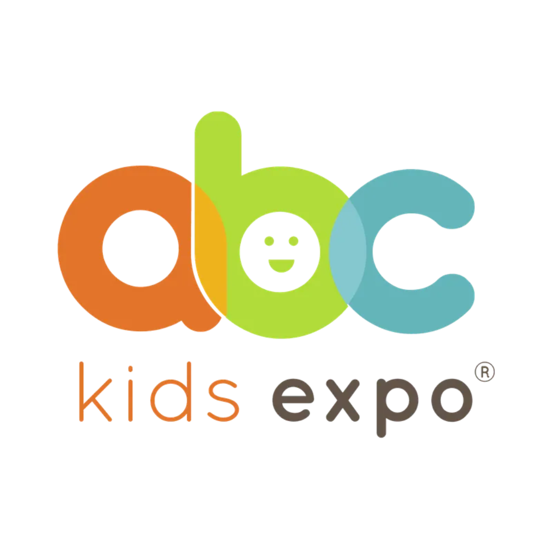 Logo for ABC Kids Expo, with colorful letters and a smiling face in the "b."