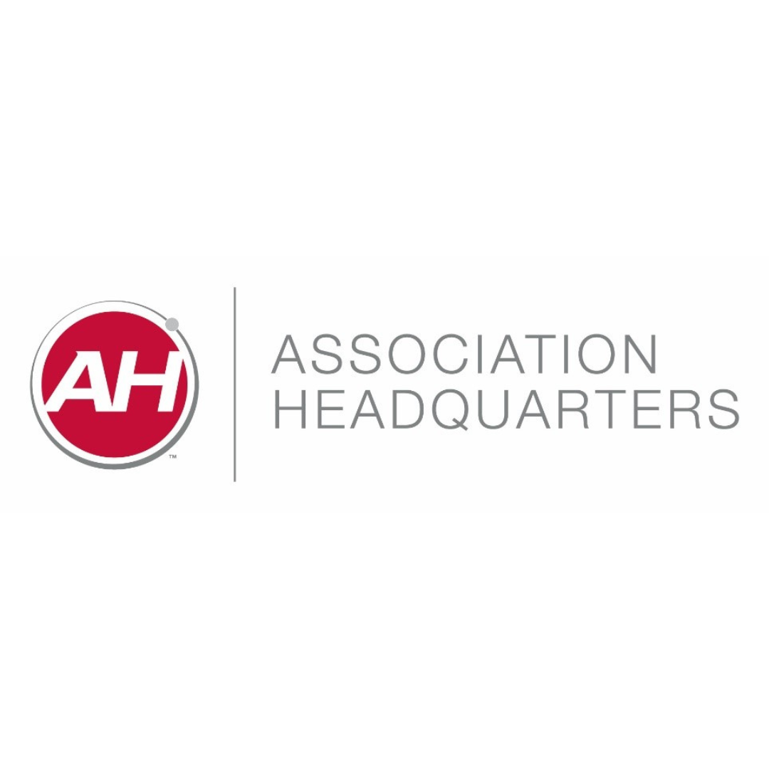 Logo of Association Headquarters: red circle with "AH" inside, text "ASSOCIATION HEADQUARTERS" to the right in gray.