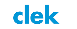 The word "clek" in a blue sans-serif font.