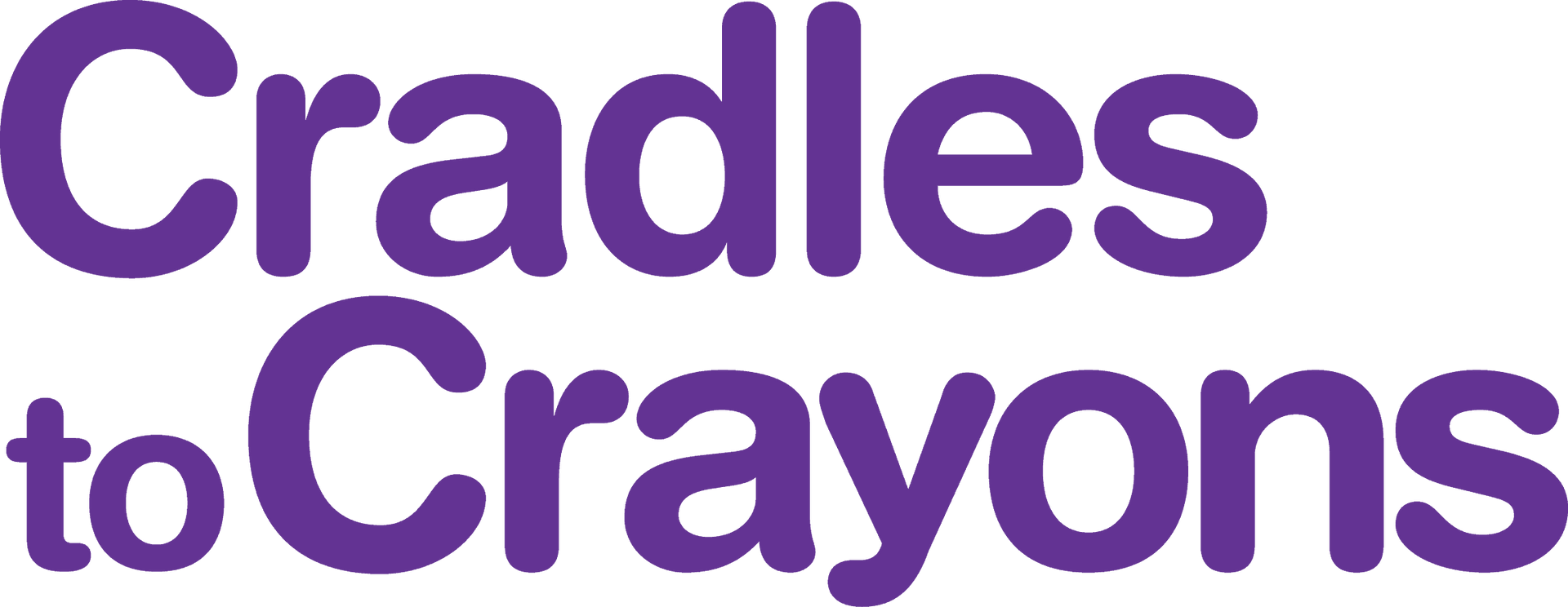 Cradles to Crayons logo in purple text on a white background.
