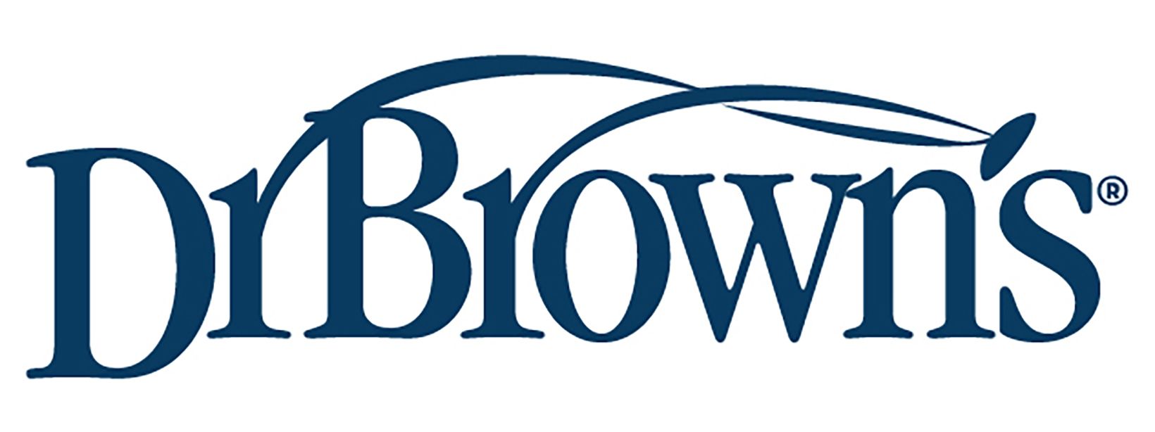 Dr. Brown's logo in dark blue with curved lines above the text. The "s" is superscripted with a registered trademark symbol.