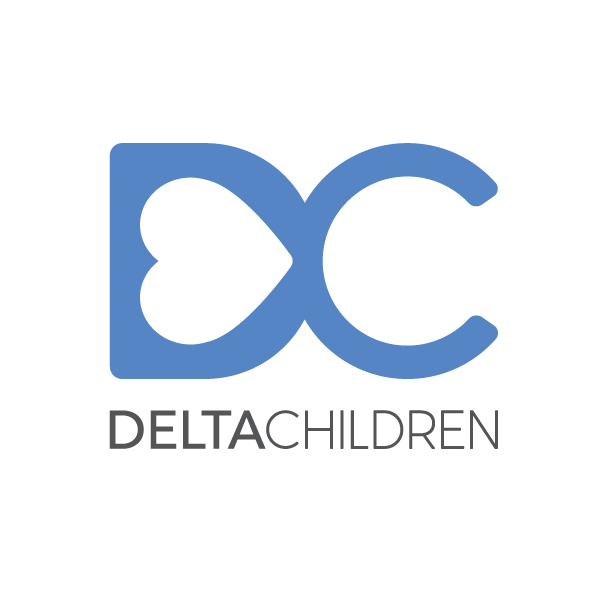 Blue logo: "DC" with a heart, "DELTA CHILDREN" below.