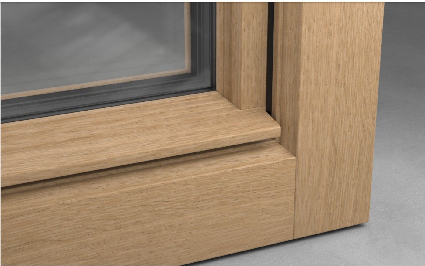 particolare infisso in legno Fea Trade Pistoia