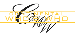 A black and yellow logo for continental whos who