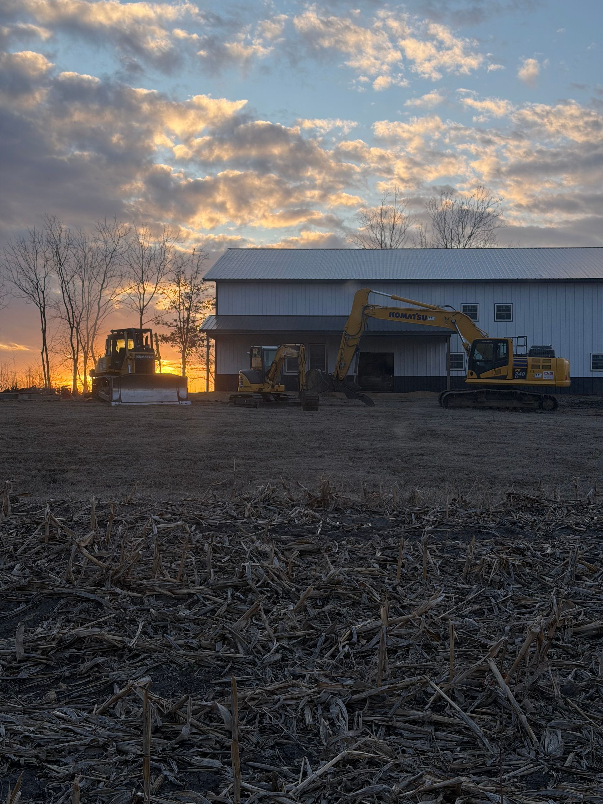 Commercial Excavation St. Joseph MO by D&G Construction LLC at sunset