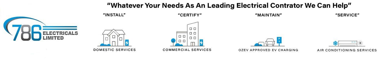Electrical contractor install certify maintain service OZEV Approved
