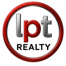 LPT Realty logo with red circular ring and black, silver, and red lettering