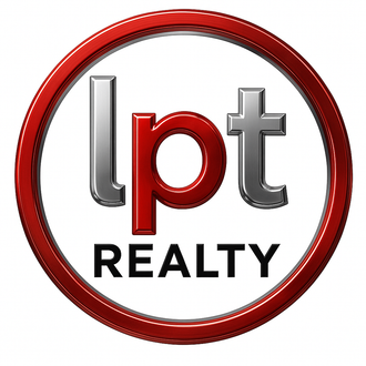 LPT Realty logo with red circular ring and black, silver, and red lettering