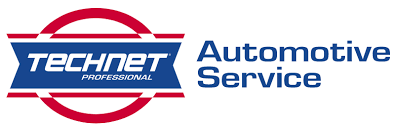 TechNet Automotive Service logo with blue text and a red circular emblem