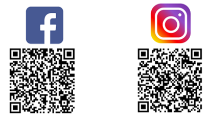 Two qr codes for facebook and instagram on a white background