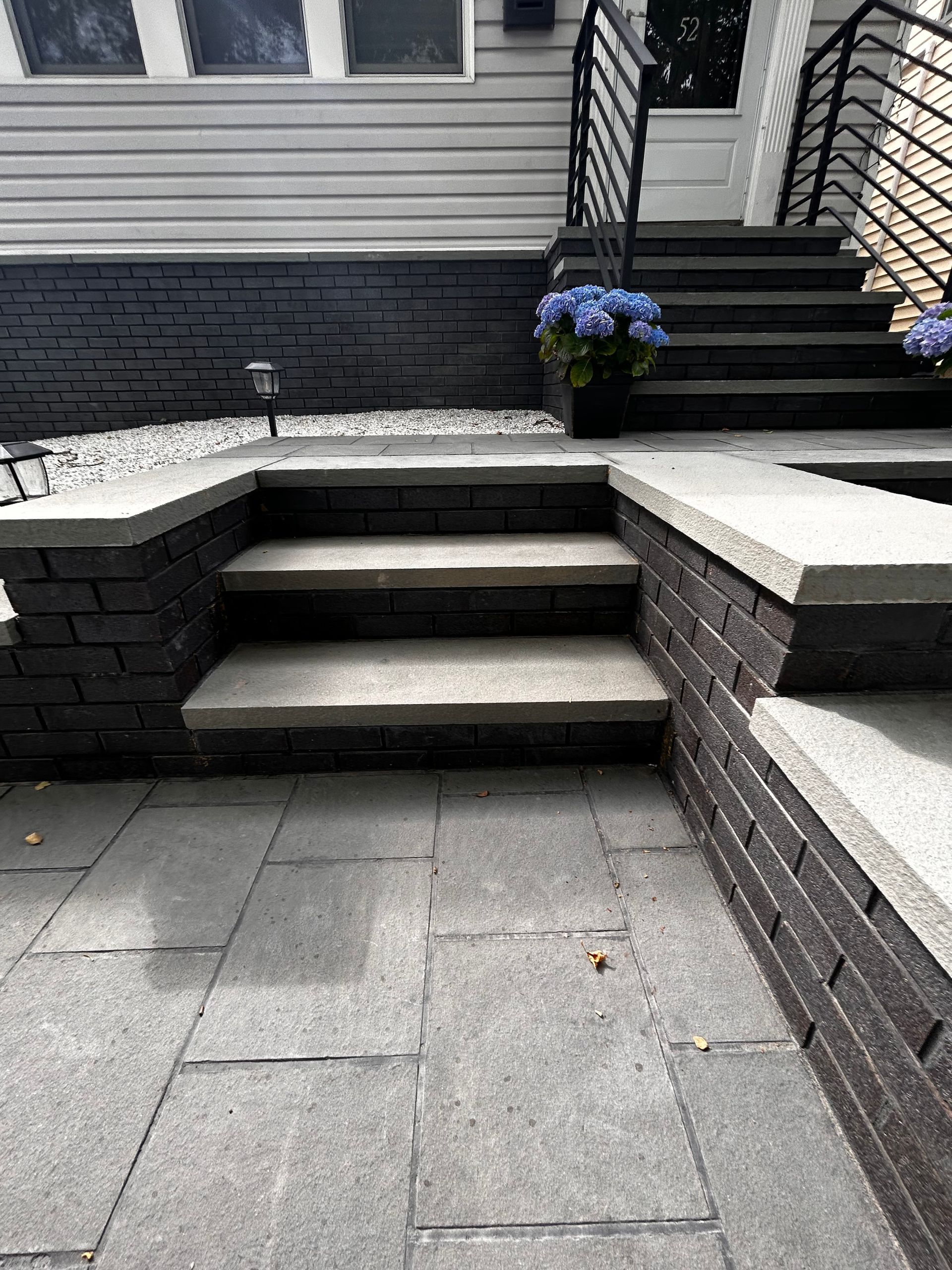 Monochrome Staircase — Staten Island, NY — J. Molfino Masonry