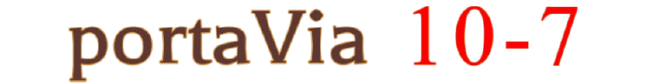 A blurred image of the words porta via 10-7