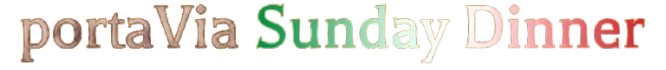 A blurry image of the words porta via sunday dinner