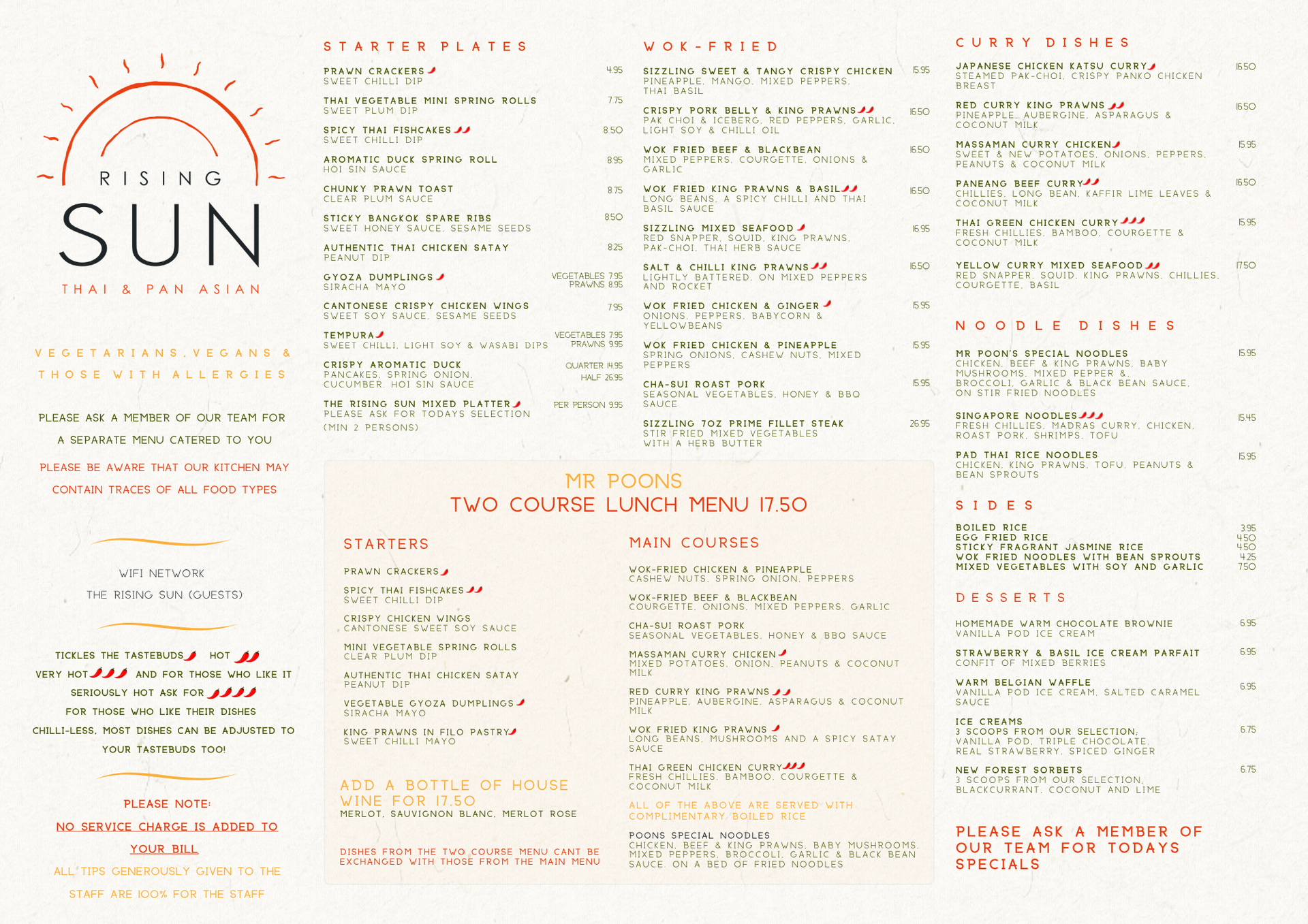 Rising sun christchurch thai lunch menu
