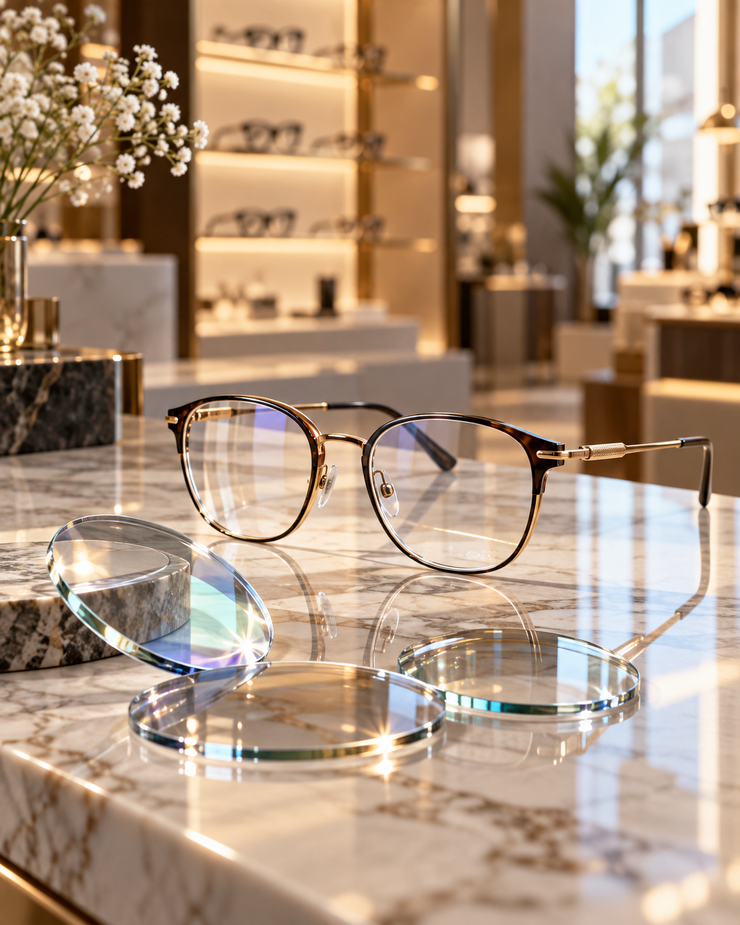 Consulente ottico IurOptic in showroom