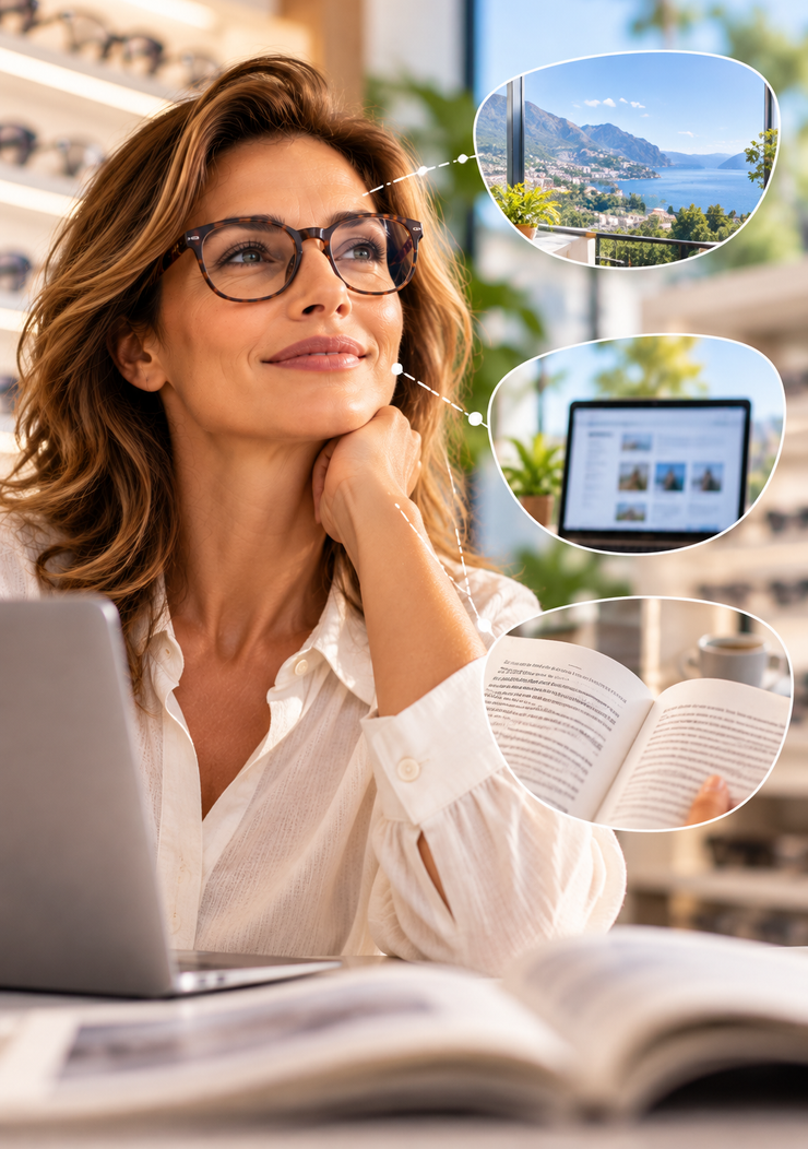 Consulente ottico IurOptic in showroom