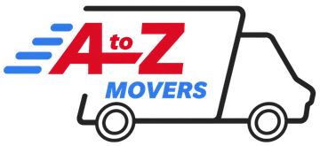 A to Z Movers logo with a red, blue, and black moving truck icon