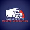 Massachusetts Movers Association logo with white moving truck on a blue and red background