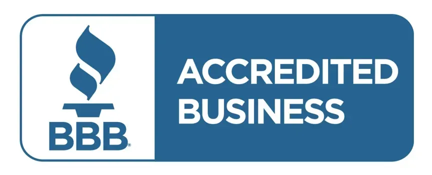 BBB Accredited Business logo on blue-and-white background