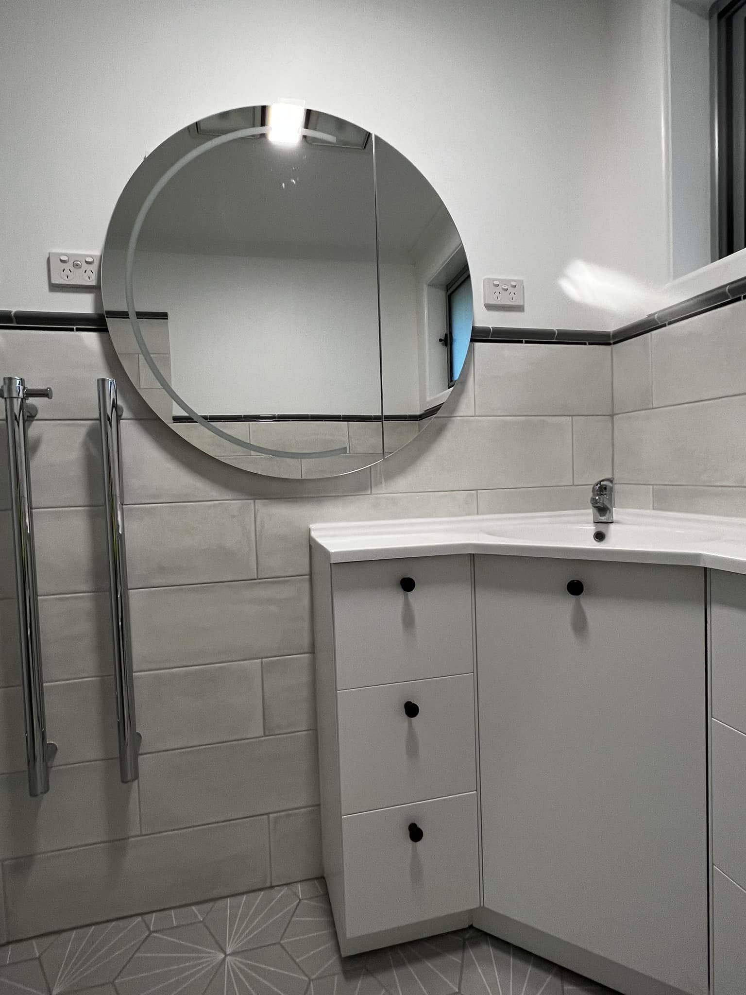 A Kitchen with White Cabinets and Microwave Oven — P & M Maintenance Building Services in Yass, NSW
