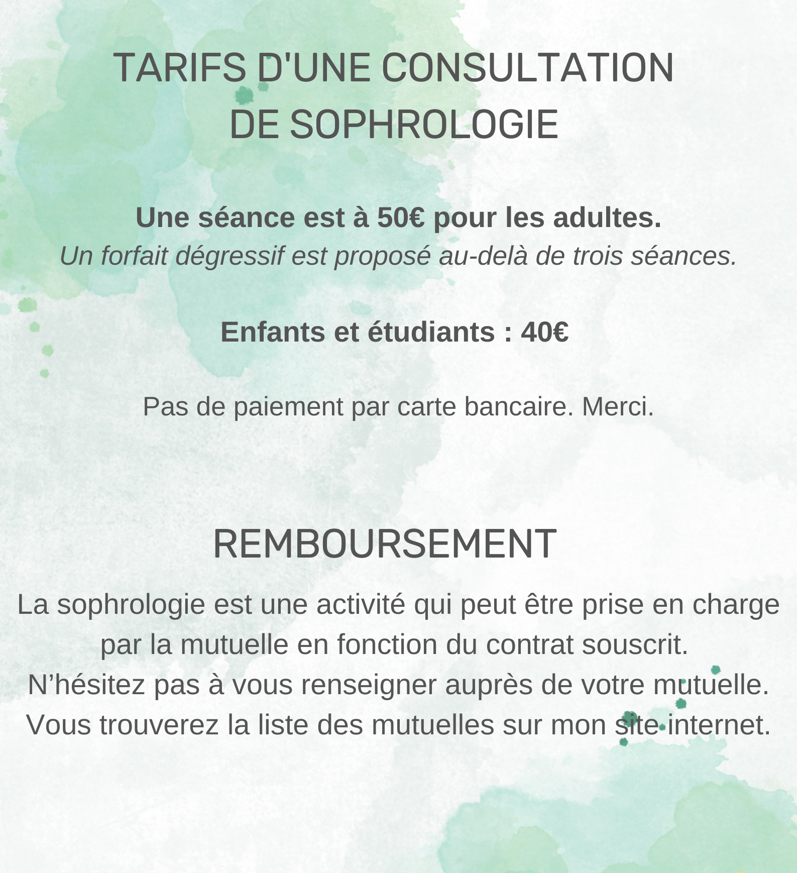 Les tarifs en sophrologie