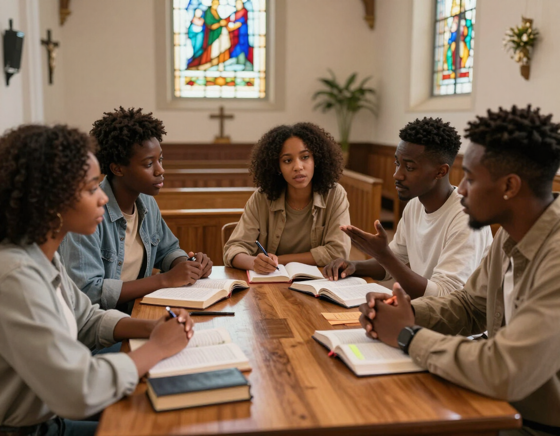 Young adult Bible study group
