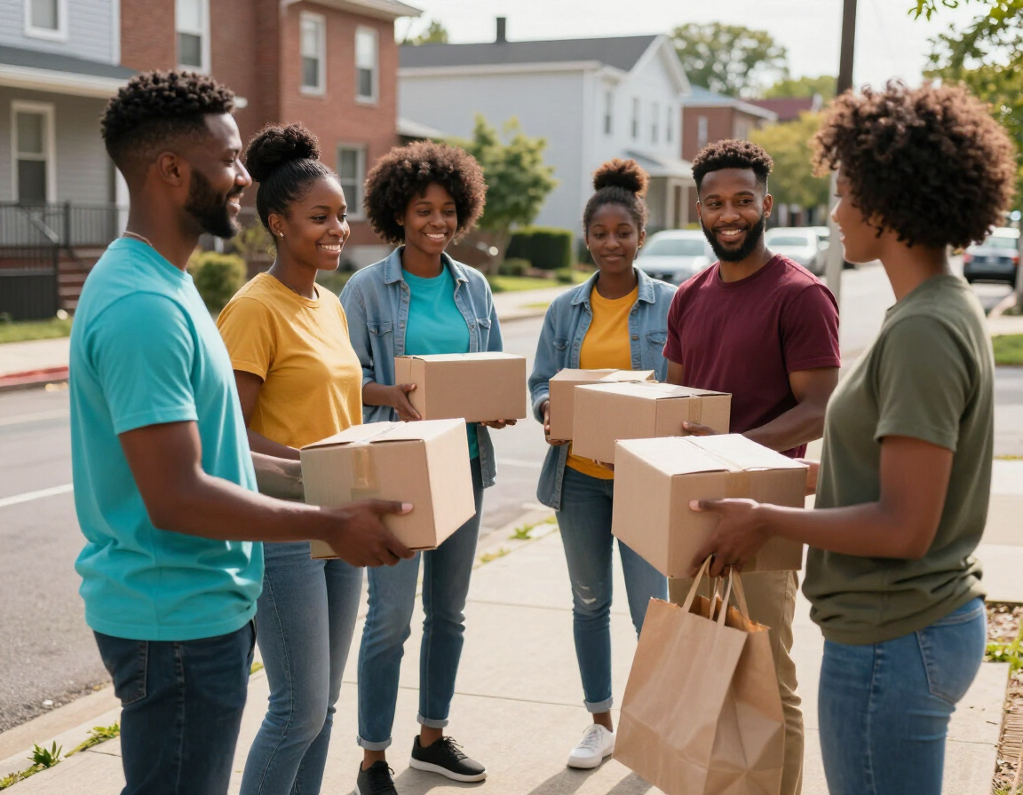 Young adults serving in community