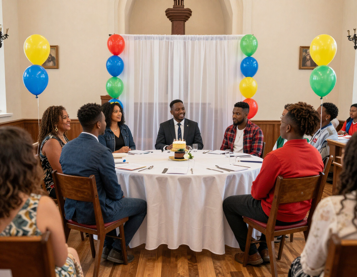Church fellowship hall celebration