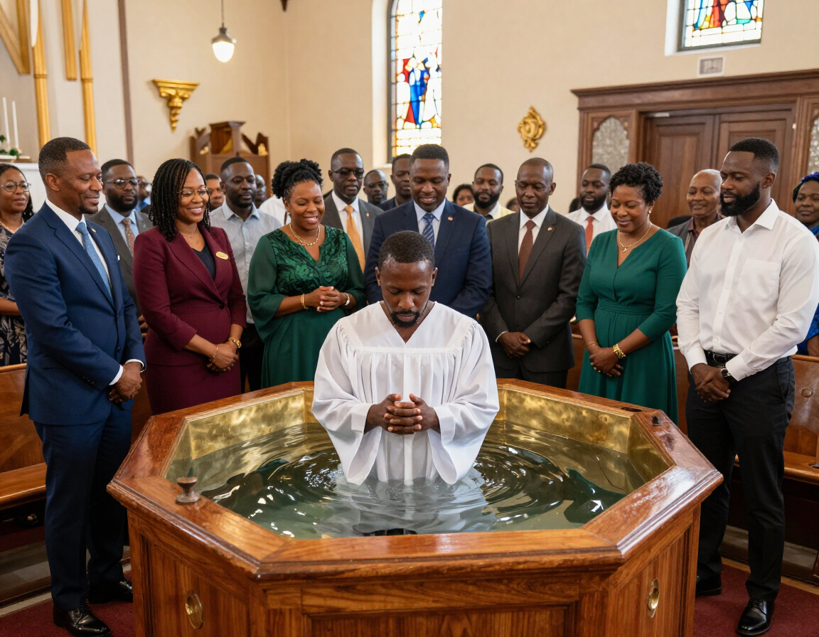 Indoor baptism service