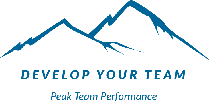 Blue mountain range graphic with the text 