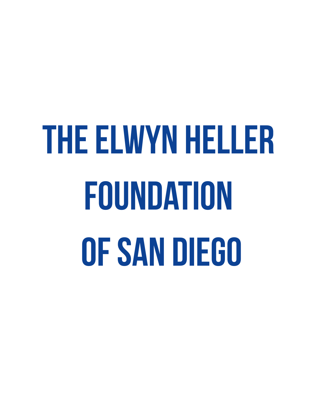 The Elwyn Heller Foundation of San Diego logo in blue text on a white background.