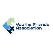Logo for Youths Friends Association featuring interlocking puzzle pieces in blue and green, and text.