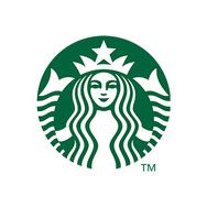 Starbucks logo: Green siren with flowing hair, crown, and star inside a green circle.