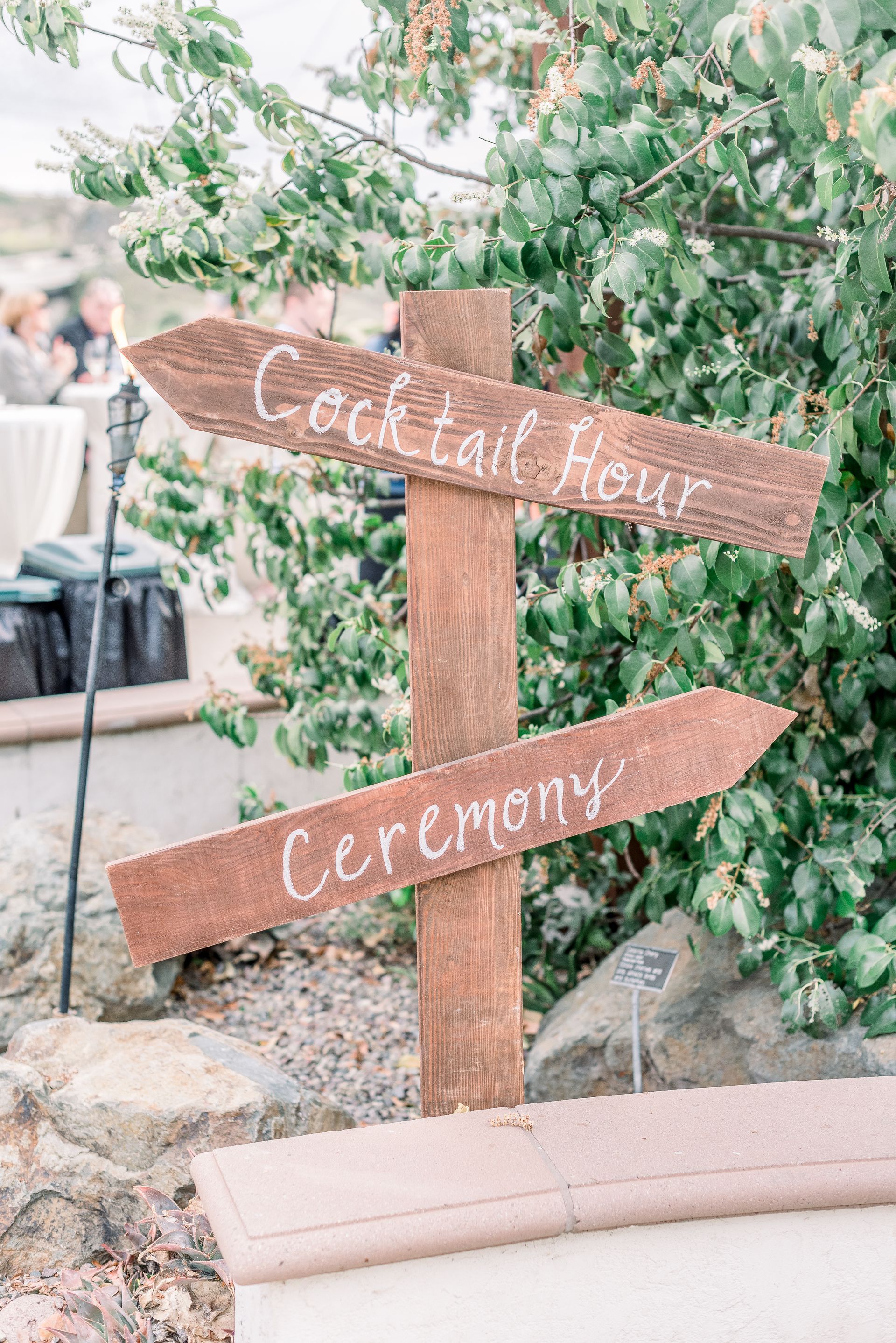 Wooden signpost pointing to