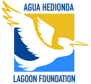 Logo of the Agua Hedionda Lagoon Foundation: a white bird flying against blue and yellow blocks.