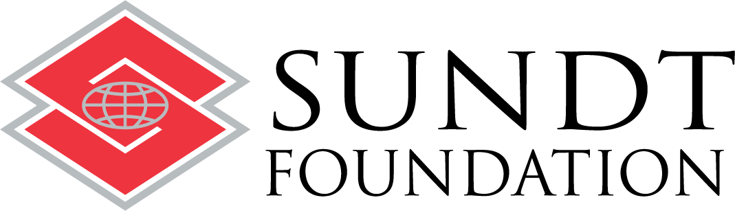 Logo for Sundt Foundation. Red and gray diamond with globe icon, black text: SUNDT FOUNDATION.